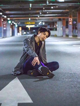 「A.P.C.」｜「アイテム（チェスターコート）」を使った、りょーたさん（メンズ・174cm）の春コーディネート