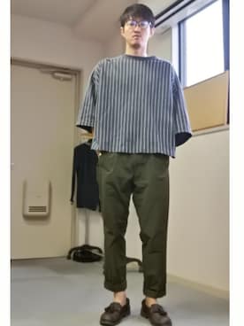 「KICS DOCUMENT.（キクス ドキュメント）のアイテム（パンツ）」を使った、omiさん（メンズ・172cm）の夏コーディネート