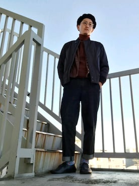 「アイテム（ブルゾン）」を使った、omiさん（メンズ・172cm・30代）の冬コーディネート