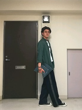 「SENSE OF PLACE by URBAN RESEARCH（センスオブプレイスバイアーバンリサーチ）のアイテム（ハンチング/ベレー帽）」を使った、omiさん（メンズ・172cm）の春コーディネート