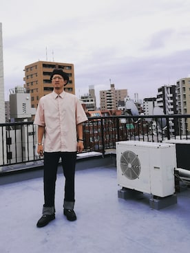 「SENSE OF PLACE by URBAN RESEARCH（センスオブプレイスバイアーバンリサーチ）のアイテム（ハンチング/ベレー帽）」を使った、omiさん（メンズ・172cm）の夏コーディネート