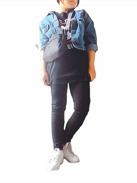 「SpRay PREMIUM（スプレイプレミアム）のアイテム（デニムジャケット）」を使った、かお子さん（レディース・148cm）の春コーディネート
