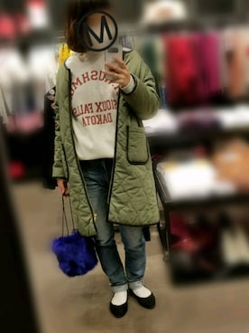 「CIAOPANIC TYPY（チャオパニックティピー）のアイテム（ナイロンジャケット）」を使った、H!ROWさん（レディース・160cm）の冬コーディネート