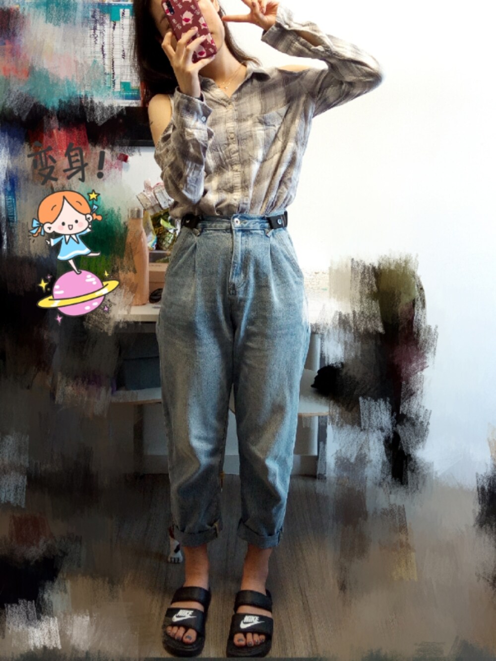 「ootd、daily look、日常、夏、休閒」｜「Hollisterのアイテム（シャツ/ブラウス、グレー系）」を使った、Jeldaaaさん（レディース・162cm）の夏コーディネートの1枚目の写真