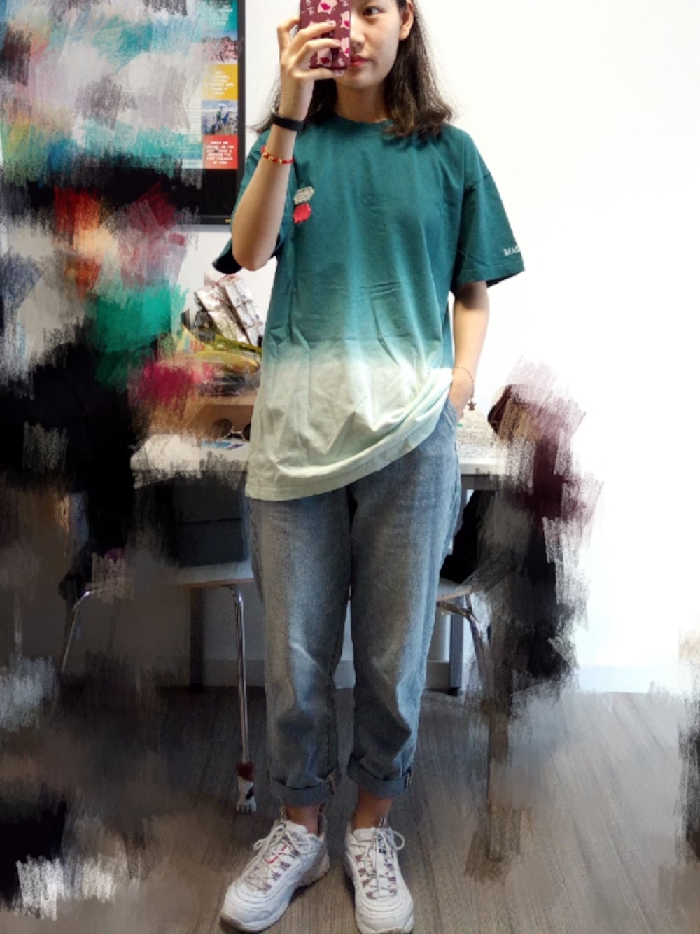 「ootd、daily look、TODAYFUL、日常、Tshirts、summer」｜「beasterのアイテム（Tシャツ/カットソー、ブルー系）」を使った、Jeldaaaさん（レディース・162cm）の夏コーディネートの1枚目の写真