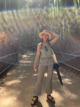 「FORK&SPOON」｜まおにゃんさん（レディース・163cm）の夏コーディネート