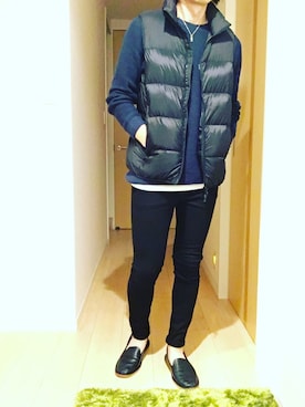 ダウンベストを使った ワッフルニット の人気ファッションコーディネート Wear