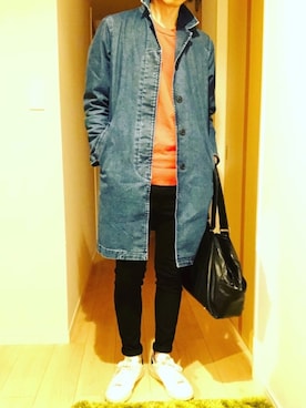 「ロールアップ」｜「アイテム（カバーオール）」を使った、hirotakaさん（メンズ・173cm）の春コーディネート
