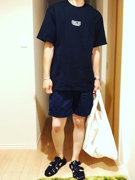 「NANO universe（ナノユニバース）のアイテム（サンダル）」を使った、hirotakaさん（メンズ・173cm）の夏コーディネート
