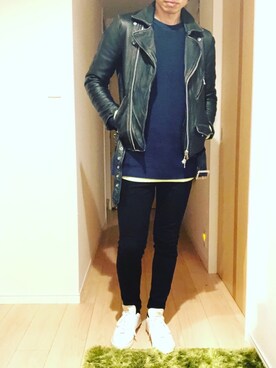 「アイテム（その他アンダーウェア/インナー、イエロー系）」を使った、hirotakaさん（メンズ・173cm）の秋コーディネート