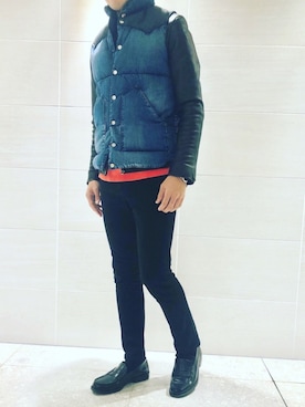 ダウンベストを使った シングルライダース のメンズ人気ファッションコーディネート Wear