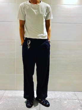 「NANO universe（ナノユニバース）のアイテム（サンダル）」を使った、hirotakaさん（メンズ・173cm）の夏コーディネート
