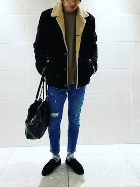 「ADAM ET ROPE'（アダムエロペ）のアイテム（スリッポン）」を使った、hirotakaさん（メンズ・173cm）の秋コーディネート