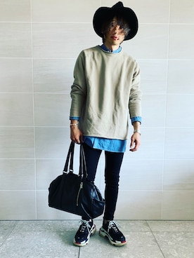「marka（マーカ）のアイテム（スウェット）」を使った、hirotakaさん（メンズ・173cm）の春コーディネート