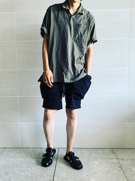「NANO universe（ナノユニバース）のアイテム（サンダル）」を使った、hirotakaさん（メンズ・173cm）の夏コーディネート
