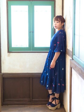 「アイテム（シャツワンピース）」を使った、NaOさん（レディース・158cm・20代）の夏コーディネート