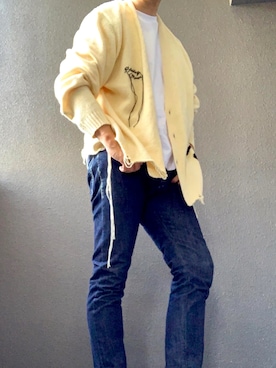 「doublet（ダブレット）のアイテム（カーディガン/ボレロ）」を使った、fukudasさん（メンズ・178cm）の夏コーディネート