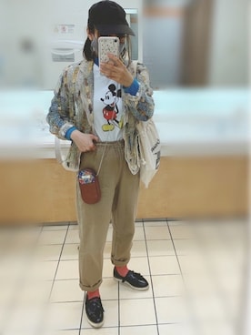 「ミッキー」｜「アイテム（ローファー）」を使った、yuma🎨さん（レディース・154cm）の春コーディネート