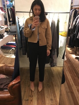 「initial（イニシャル）のアイテム（ジャケット/アウター）」を使った、Sharon Zhangさん（レディース・168cm）の春コーディネート