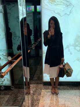 「CLUB MONACO（クラブモナコ）のアイテム（ワンピース、その他）」を使った、Sharon Zhangさん（レディース）の春コーディネート