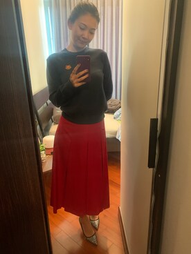 「KENZO（ケンゾー）のアイテム（その他トップス、ブルー系）」を使った、Sharon Zhangさん（レディース）の冬コーディネート