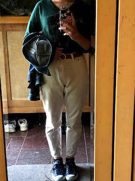「派手色1色」｜朱羽さん（レディース・153cm）の春コーディネート