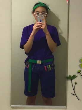 「派手色1色」｜朱羽さん（レディース・153cm）の夏コーディネート