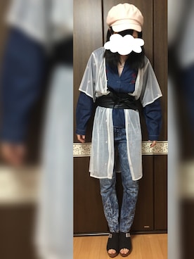 「サッシュベルト」｜「アイテム（その他アウター）」を使った、Tsumugiさん（レディース・167cm）の春コーディネート