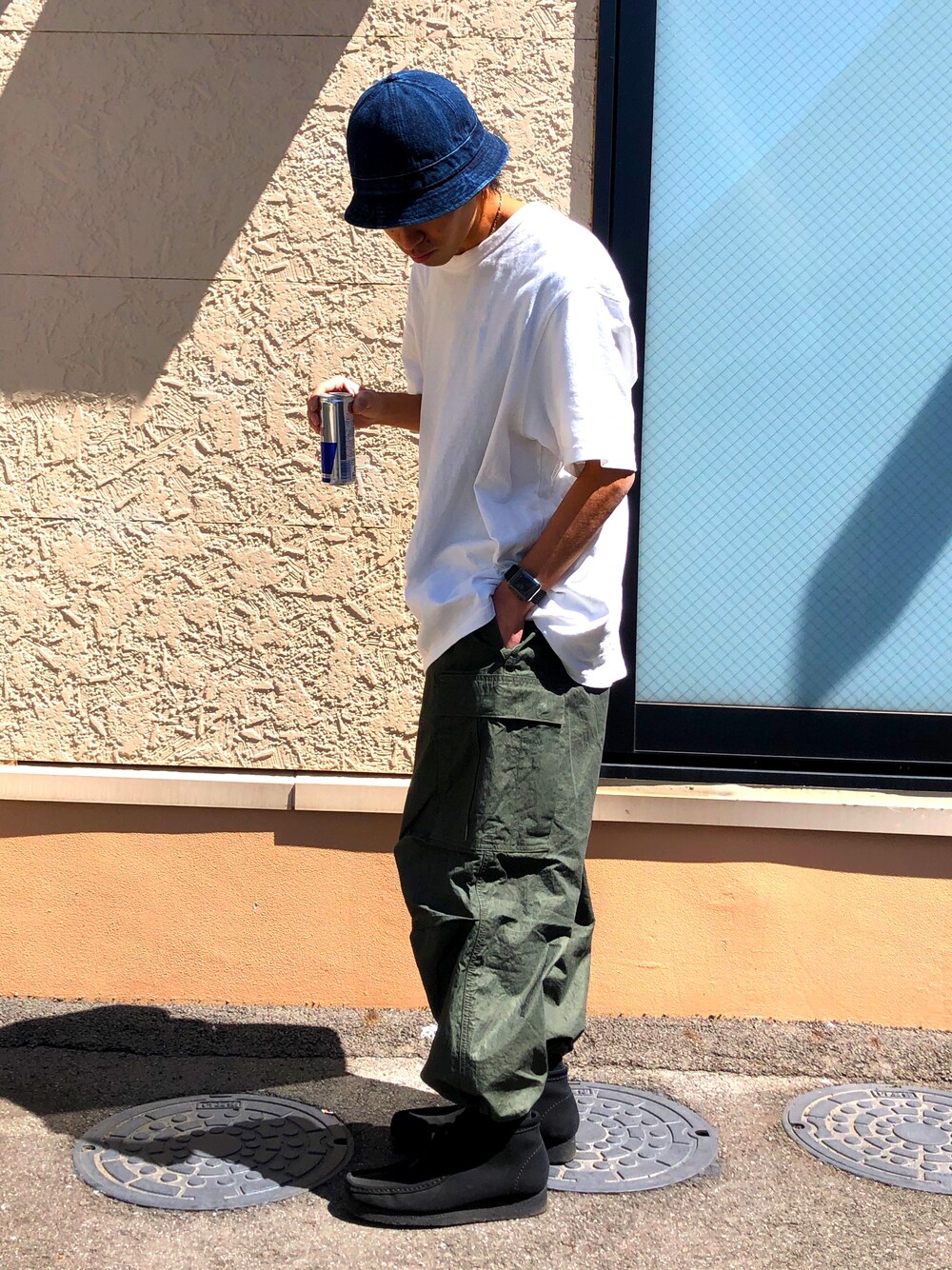 「今日のコーデ、おしゃれさんと繋がりたい、ビッグシルエット、オーバーサイズ、ストリート、UNIQLO、Levis、ootd、春コーデ、スケータースタイル」｜「Levi'sのアイテム（ハット、ブルー系）」を使った、Yorkieさん（メンズ・170cm）の春コーディネートの1枚目の写真