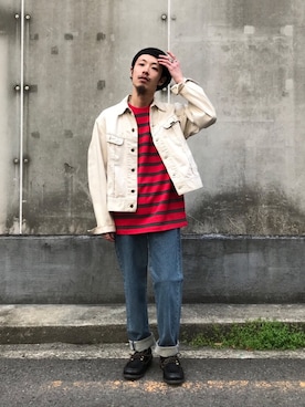 「Sperry Top-Sider（スペリートップサイダー）のアイテム」を使った、福島大さん（メンズ・156cm）の春コーディネート