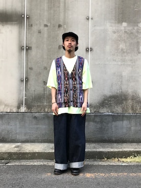「Sperry Top-Sider（スペリートップサイダー）のアイテム」を使った、福島大さん（メンズ・156cm）の春コーディネート