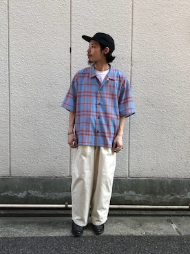 「SAKULA（サクラ）のアイテム」を使った、福島大さん（メンズ・156cm）の夏コーディネート