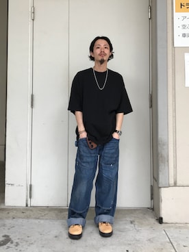 「FILL THE BILL（フィルザビル）のアイテム」を使った、福島大さん（メンズ・156cm）の夏コーディネート