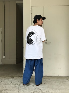 「SAKULA（サクラ）のアイテム」を使った、福島大さん（メンズ・155cm）の夏コーディネート