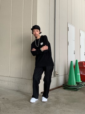 「CIAOPANIC（チャオパニック）のアイテム（帽子）」を使った、福島大さん（メンズ・156cm）の秋コーディネート