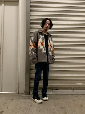 「PENDLETON（ペンドルトン）のアイテム」を使った、福島大さん（メンズ・156cm）の秋コーディネート