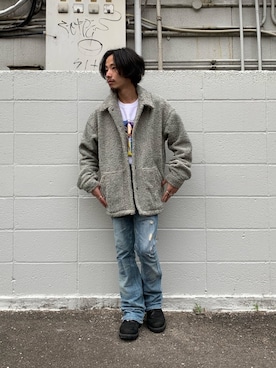 「パイル」｜「アイテム（ジャケット/アウター）」を使った、福島大さん（メンズ・156cm）の秋コーディネート