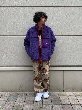 「Champion（チャンピオン）のアイテム（ブルゾン）」を使った、福島大さん（メンズ・156cm）の秋コーディネート
