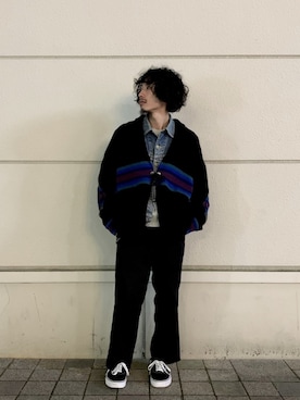 「PENDLETON（ペンドルトン）のアイテム（トップス）」を使った、福島大さん（メンズ・156cm）の冬コーディネート