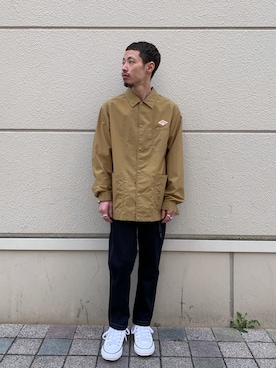 「グラミチ」｜「アイテム（カバーオール）」を使った、福島大さん（メンズ・156cm）の春コーディネート