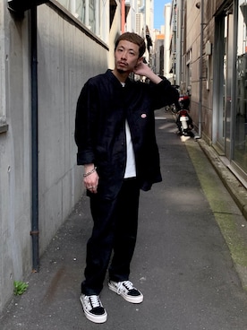 「Vincent et Mireille（バンソンエミレイユ）のアイテム（ジャケット/アウター）」を使った、福島大さん（メンズ・156cm）の春コーディネート