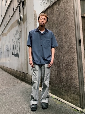 「SAKULA（サクラ）のアイテム」を使った、福島大さん（メンズ・156cm）の夏コーディネート