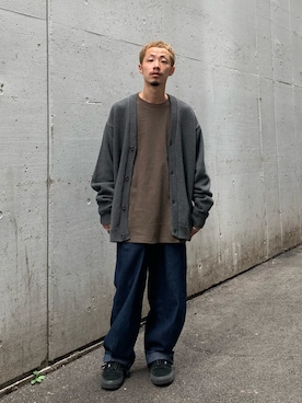 「BIG MAC（ビッグマック）のアイテム（パンツ）」を使った、福島大さん（メンズ・156cm）の秋コーディネート