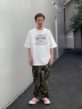 「ROTHCO（ロスコ）のアイテム（パンツ）」を使った、福島大さん（メンズ・156cm）の春コーディネート
