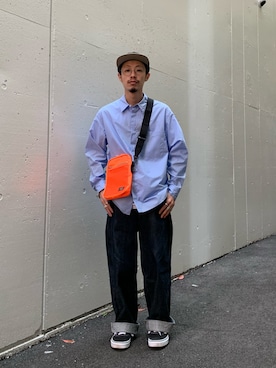 「SAKULA（サクラ）のアイテム」を使った、福島大さん（メンズ・156cm）の春コーディネート