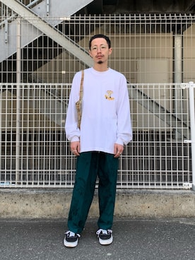 「ONLY NY（オンリーニューヨーク）のアイテム」を使った、福島大さん（メンズ・156cm）の春コーディネート