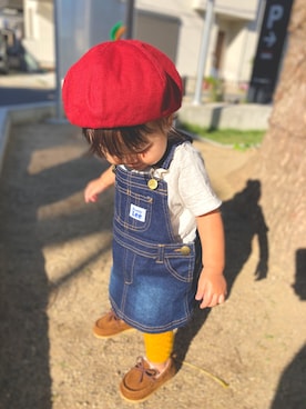 「秋のマイ旬スタイル」｜「アイテム（ハンチング/ベレー帽）」を使った、naaさん（キッズ・70cm）の秋コーディネート