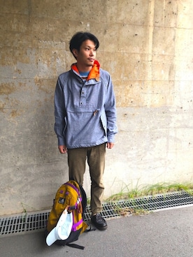 「Yellow Rat（イエローラット）のアイテム」を使った、澤下さん（メンズ・173cm）の秋コーディネート