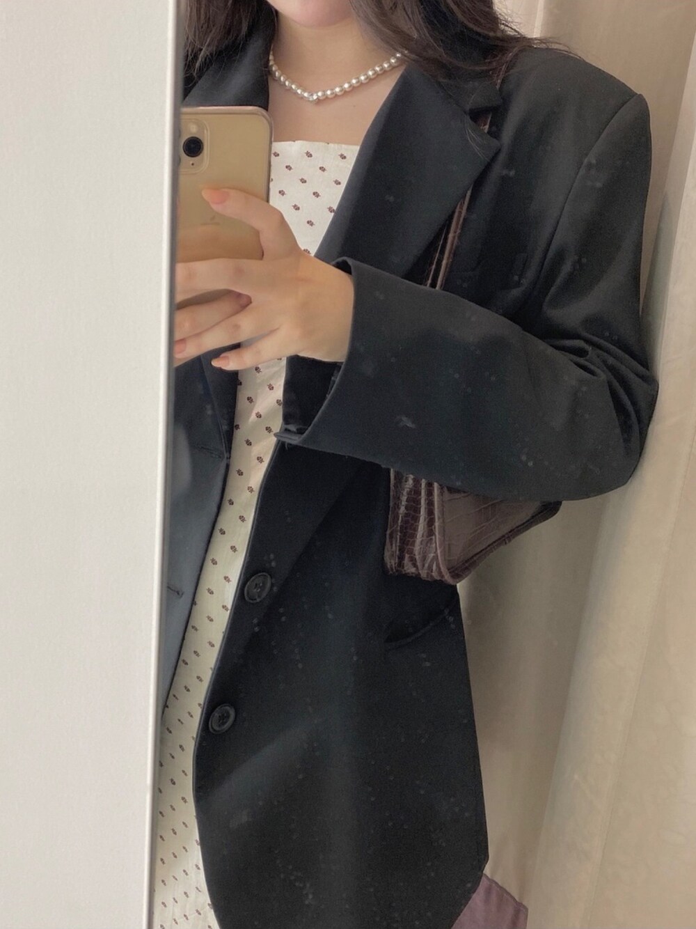 「STYLENANDA」｜「STYLENANDAのアイテム（ジャケット/アウター、ブラック系）」を使った、ﾏ さん（レディース・164cm）の春コーディネートの1枚目の写真