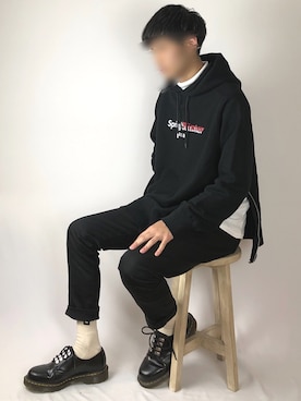 「COMME des GARCONS HOMME DEUX（コムデギャルソンオムドゥ）のアイテム（シューズ）」を使った、Kazuyukiさん（メンズ・170cm）の冬コーディネート